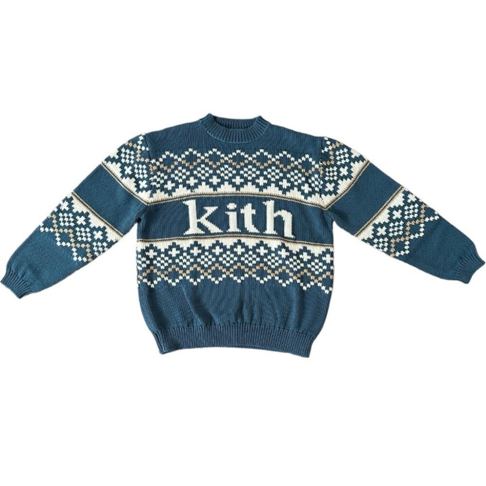 NEW Kith Kithmas Fairisle Holiday Sweater in Frond Green | size M - Picture 1 of 5